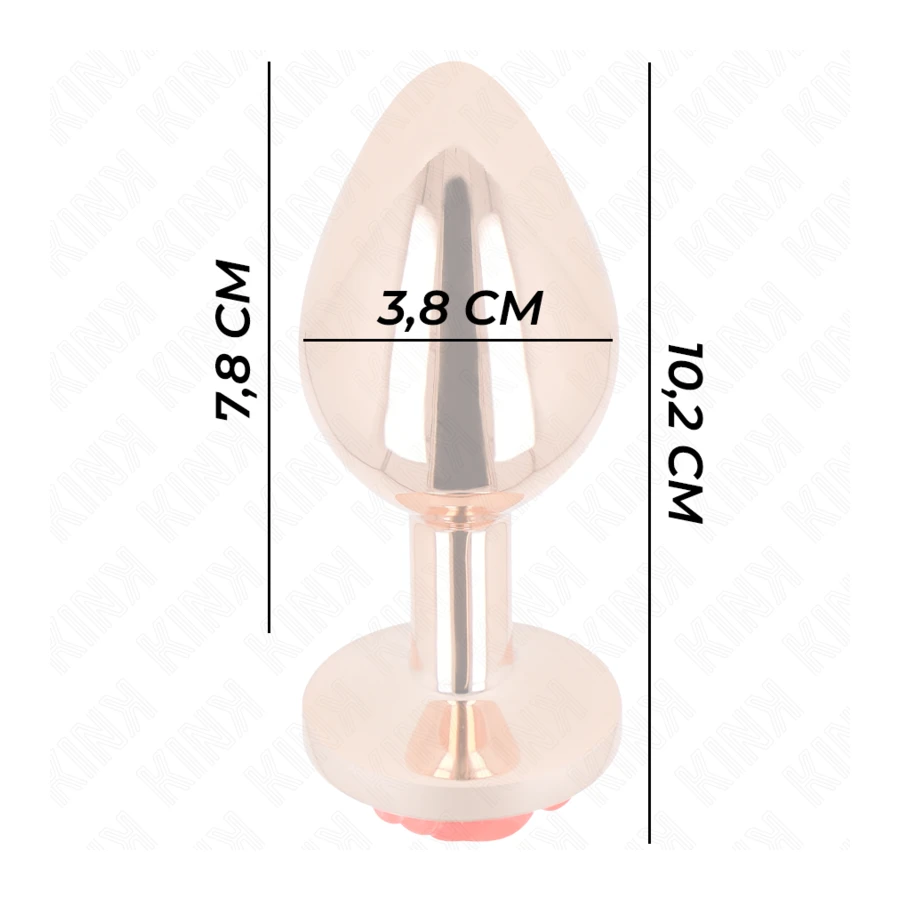 KINK - PINK GOLD ANAL PLUG WITH RED ROSE L